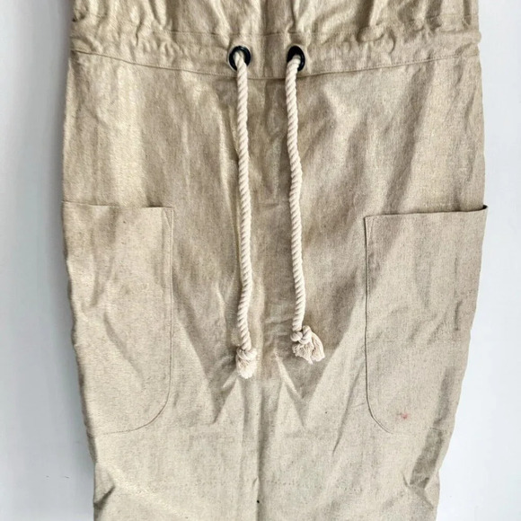 Maeve Flaxen Canvas Metallic Finish Sleeveless Patch  Pocket Dress 2 - Picture 3 of 6